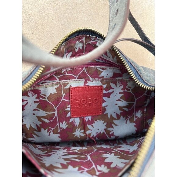 IRIS TYLER BLUE GENUINE LEATHER TOTE SHOULDER BAG HANDBAG HOBO PURSE - Picture 2 of 5